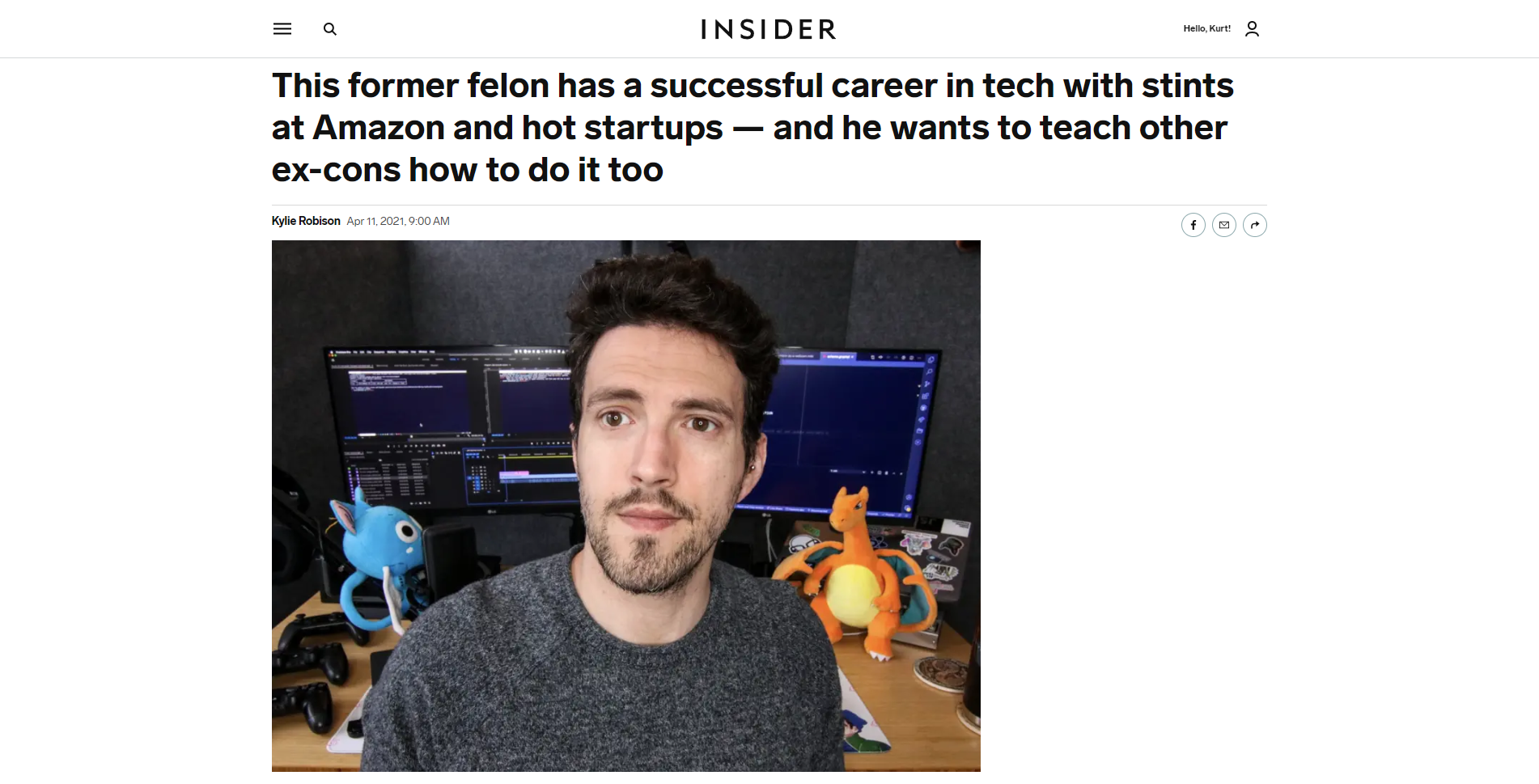 This former felon has a successful career in tech with stints at Amazon and hot startups — and he wants to teach other ex-cons how to do it too